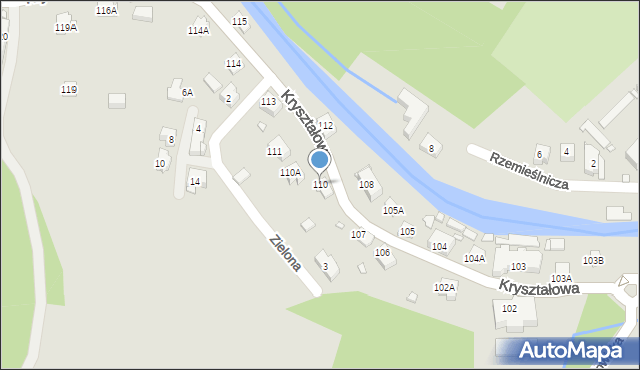 Piechowice, Kryształowa, 110, mapa Piechowice