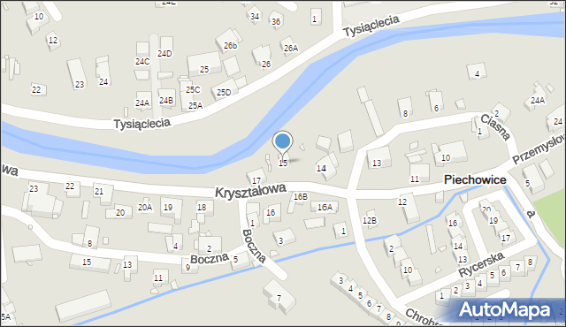 Piechowice, Kryształowa, 15, mapa Piechowice