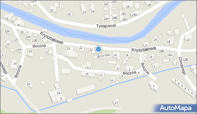 Piechowice, Kryształowa, 20, mapa Piechowice