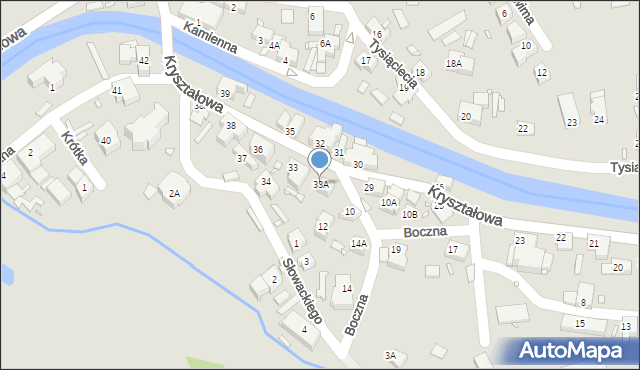 Piechowice, Kryształowa, 33A, mapa Piechowice