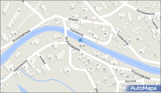 Piechowice, Kryształowa, 39, mapa Piechowice