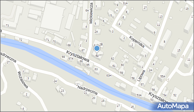 Piechowice, Kryształowa, 64, mapa Piechowice