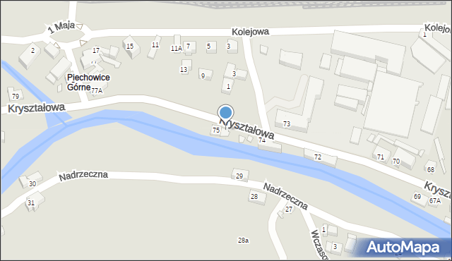 Piechowice, Kryształowa, 75A, mapa Piechowice