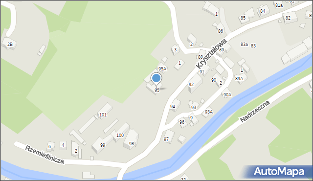 Piechowice, Kryształowa, 95, mapa Piechowice