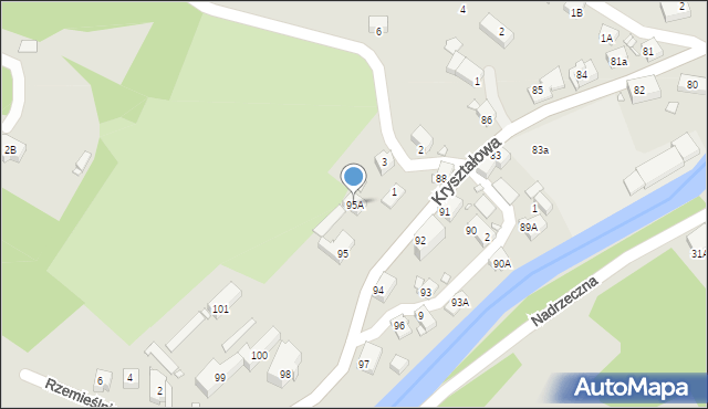 Piechowice, Kryształowa, 95A, mapa Piechowice