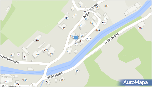 Piechowice, Kryształowa, 96, mapa Piechowice