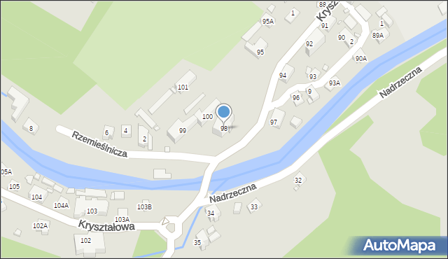 Piechowice, Kryształowa, 98, mapa Piechowice