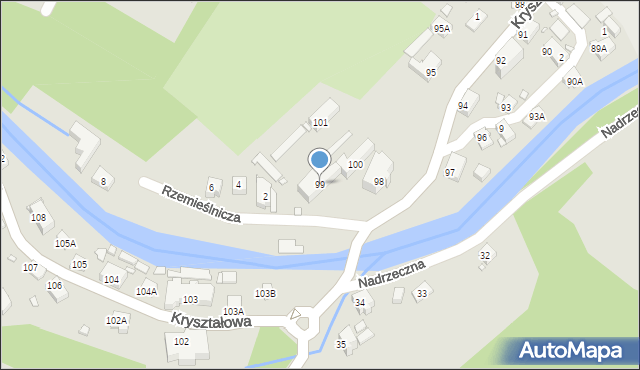 Piechowice, Kryształowa, 99, mapa Piechowice