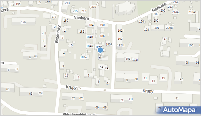 Piekary Śląskie, Krupy Józefa, ks., 5B, mapa Piekary Śląskie