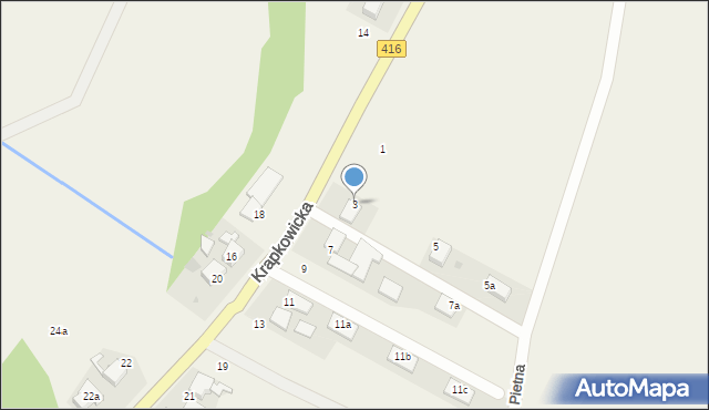 Pietna, Krapkowicka, 3, mapa Pietna