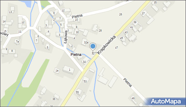 Pietna, Krapkowicka, 32, mapa Pietna