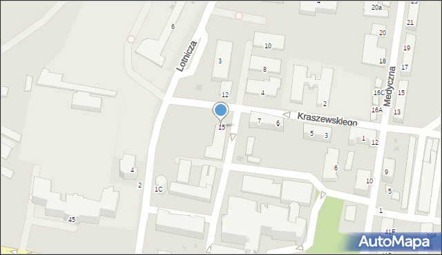 Piła, Kraszewskiego, 15, mapa Piły