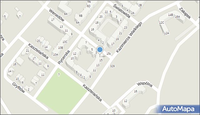 Piła, Króla Kazimierza Wielkiego, 15b, mapa Piły