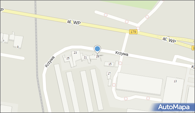 Piła, Krzywa, 19, mapa Piły