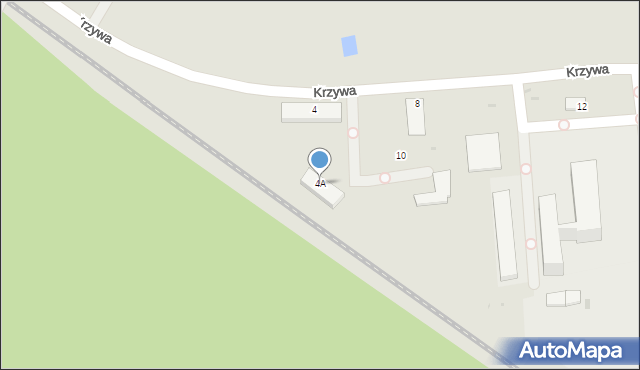 Piła, Krzywa, 4A, mapa Piły