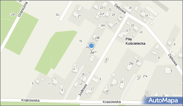 Piła Kościelecka, Krakowska, 13a, mapa Piła Kościelecka