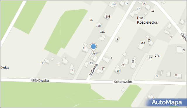 Piła Kościelecka, Krakowska, 15, mapa Piła Kościelecka