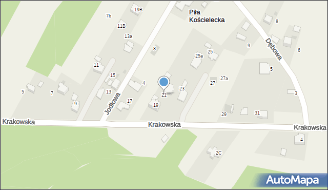Piła Kościelecka, Krakowska, 21, mapa Piła Kościelecka