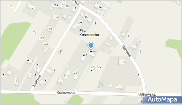 Piła Kościelecka, Krakowska, 25, mapa Piła Kościelecka