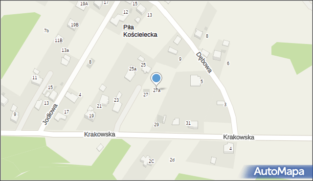 Piła Kościelecka, Krakowska, 27a, mapa Piła Kościelecka