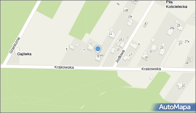 Piła Kościelecka, Krakowska, 9, mapa Piła Kościelecka