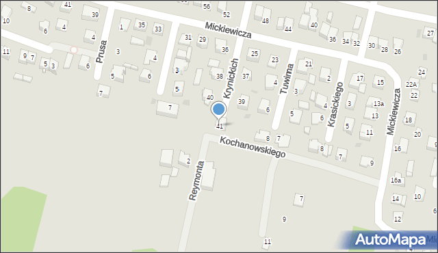 Pilawa, Krynickich, 41, mapa Pilawa