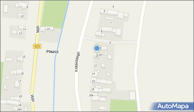 Pilszcz, Krasickiego Ignacego, bp., 12, mapa Pilszcz