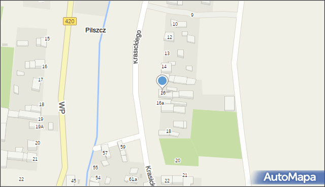 Pilszcz, Krasickiego Ignacego, bp., 16, mapa Pilszcz