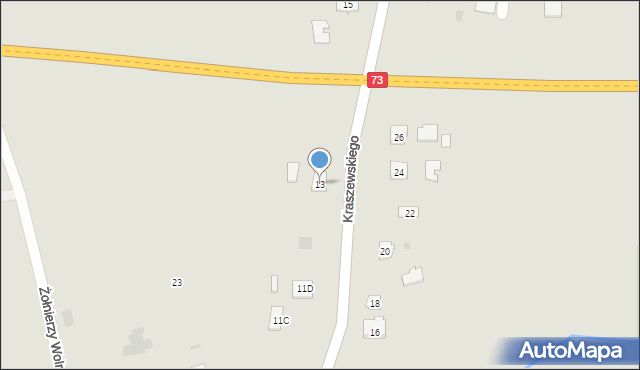 Pilzno, Kraszewskiego, 13, mapa Pilzno