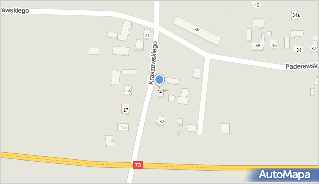 Pilzno, Kraszewskiego, 34, mapa Pilzno