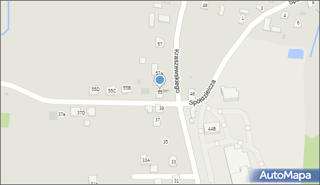 Pilzno, Kraszewskiego, 55, mapa Pilzno