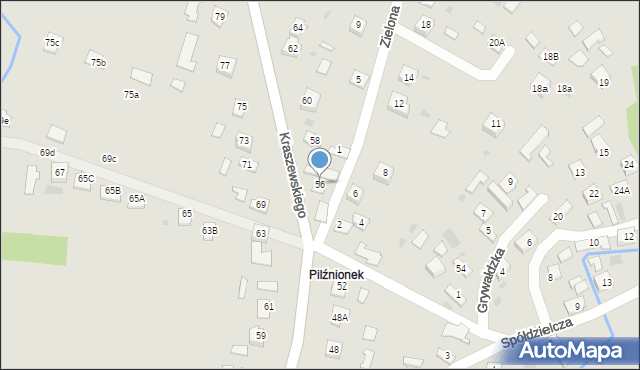 Pilzno, Kraszewskiego, 56, mapa Pilzno