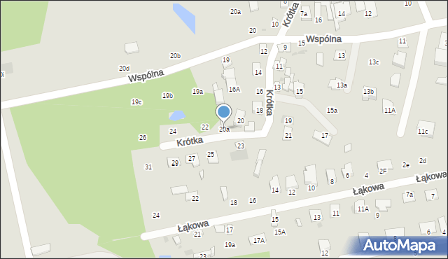 Pionki, Krótka, 20a, mapa Pionki