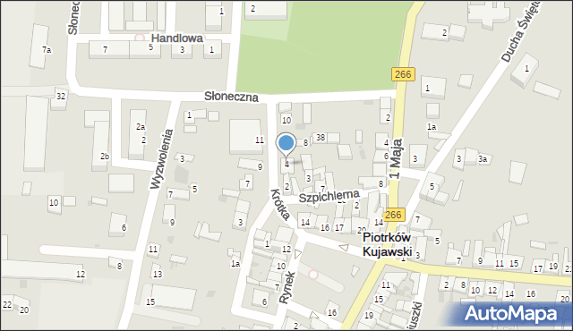 Piotrków Kujawski, Krótka, 4, mapa Piotrków Kujawski