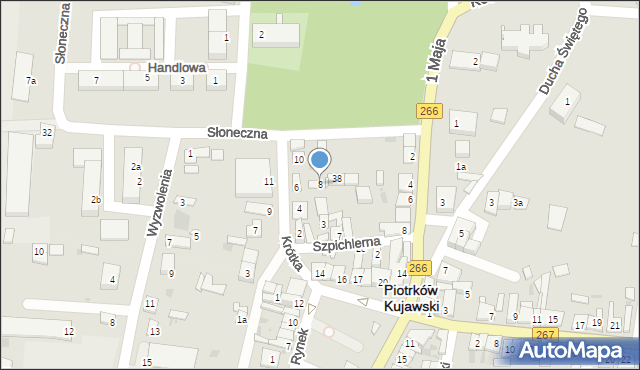 Piotrków Kujawski, Krótka, 8, mapa Piotrków Kujawski