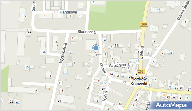 Piotrków Kujawski, Krótka, 9, mapa Piotrków Kujawski