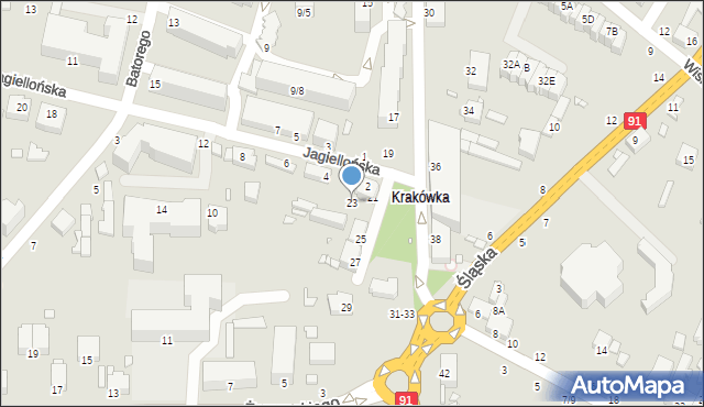 Piotrków Trybunalski, Krakowskie Przedmieście, 23, mapa Piotrków Trybunalski