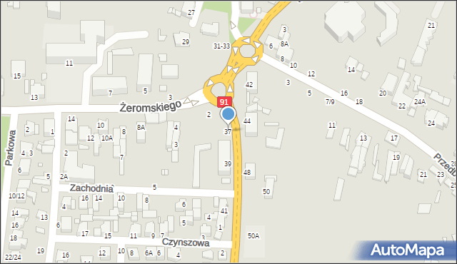 Piotrków Trybunalski, Krakowskie Przedmieście, 37, mapa Piotrków Trybunalski