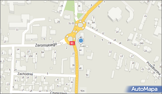 Piotrków Trybunalski, Krakowskie Przedmieście, 44A, mapa Piotrków Trybunalski
