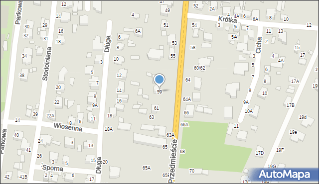 Piotrków Trybunalski, Krakowskie Przedmieście, 59, mapa Piotrków Trybunalski