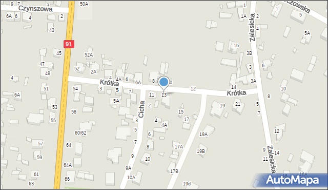 Piotrków Trybunalski, Krótka, 13, mapa Piotrków Trybunalski