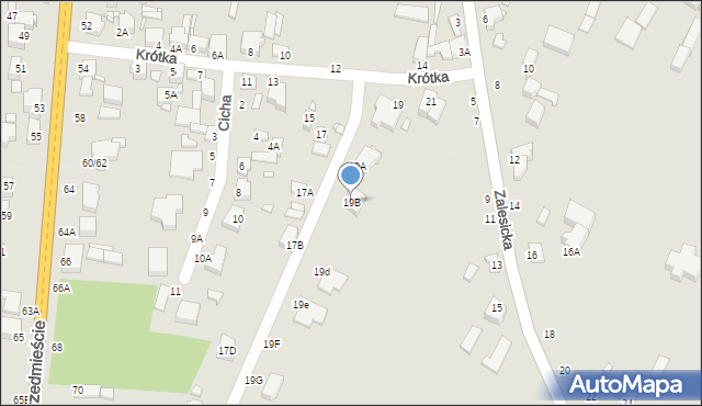 Piotrków Trybunalski, Krótka, 19B, mapa Piotrków Trybunalski