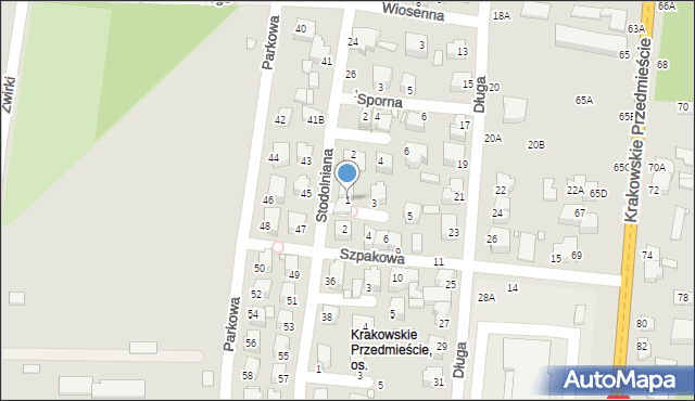 Piotrków Trybunalski, Krucza, 1, mapa Piotrków Trybunalski