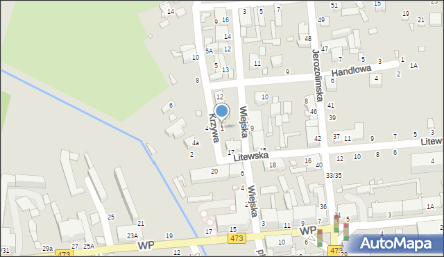 Piotrków Trybunalski, Krzywa, 1, mapa Piotrków Trybunalski