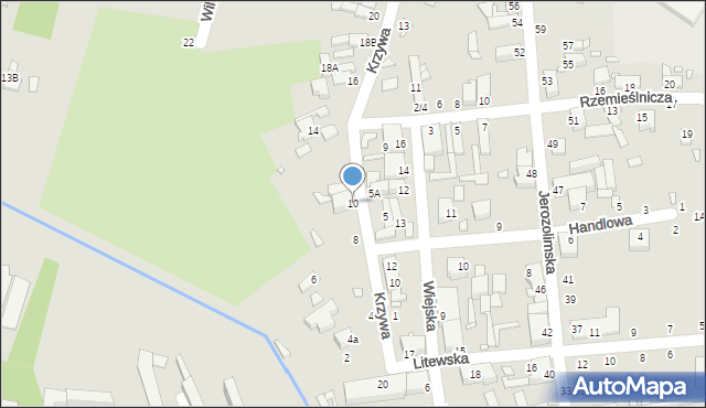 Piotrków Trybunalski, Krzywa, 10, mapa Piotrków Trybunalski