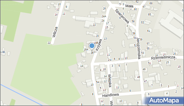 Piotrków Trybunalski, Krzywa, 16, mapa Piotrków Trybunalski