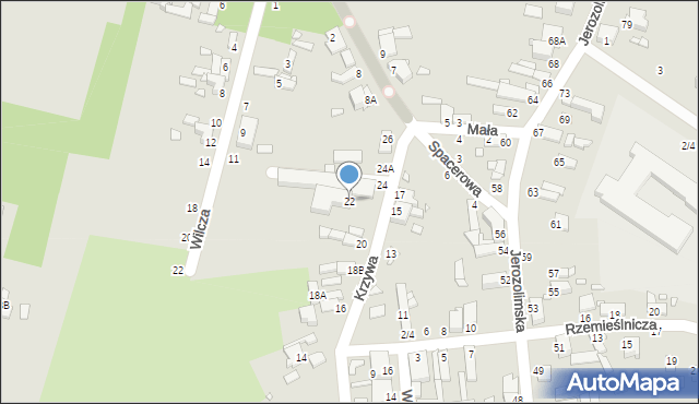 Piotrków Trybunalski, Krzywa, 22, mapa Piotrków Trybunalski