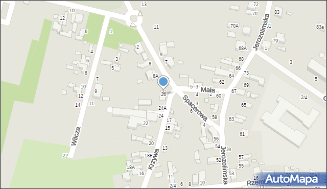 Piotrków Trybunalski, Krzywa, 26, mapa Piotrków Trybunalski