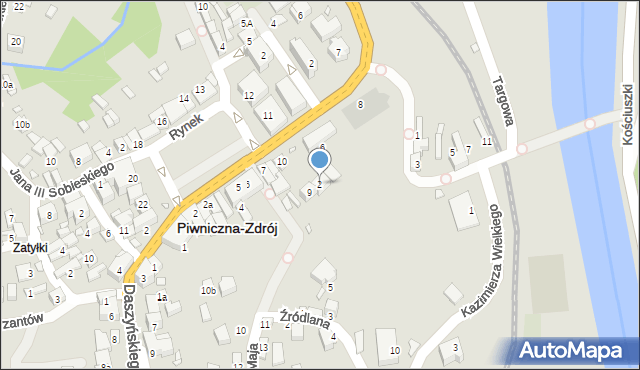 Piwniczna-Zdrój, Krakowska, 2, mapa Piwniczna-Zdrój