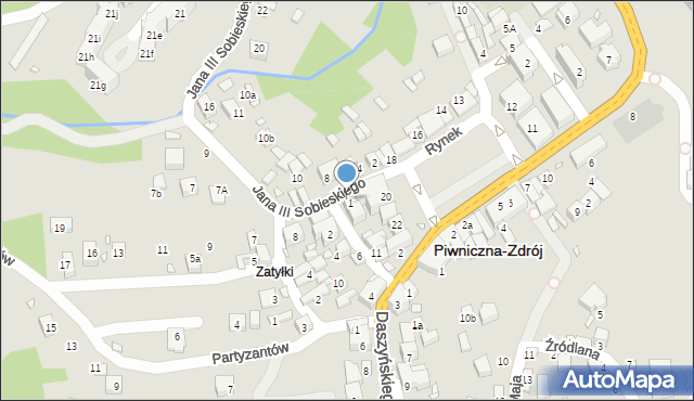 Piwniczna-Zdrój, Króla Jana III Sobieskiego, 1a, mapa Piwniczna-Zdrój